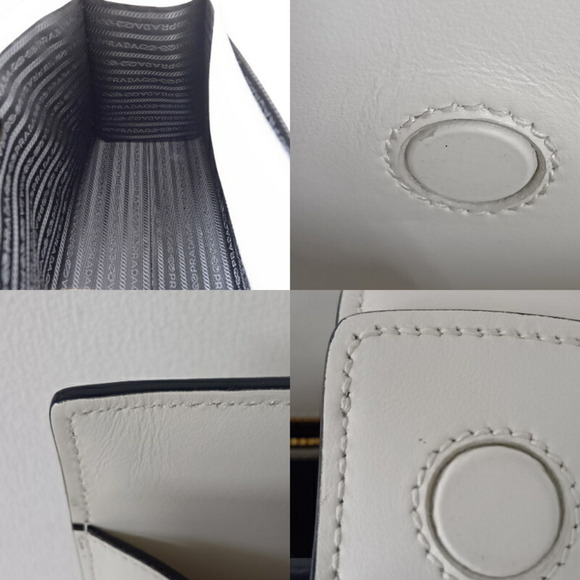 Prada Women's Saffiano Leather Shoulder Bag 1BA227 White - Picture 14 of 16